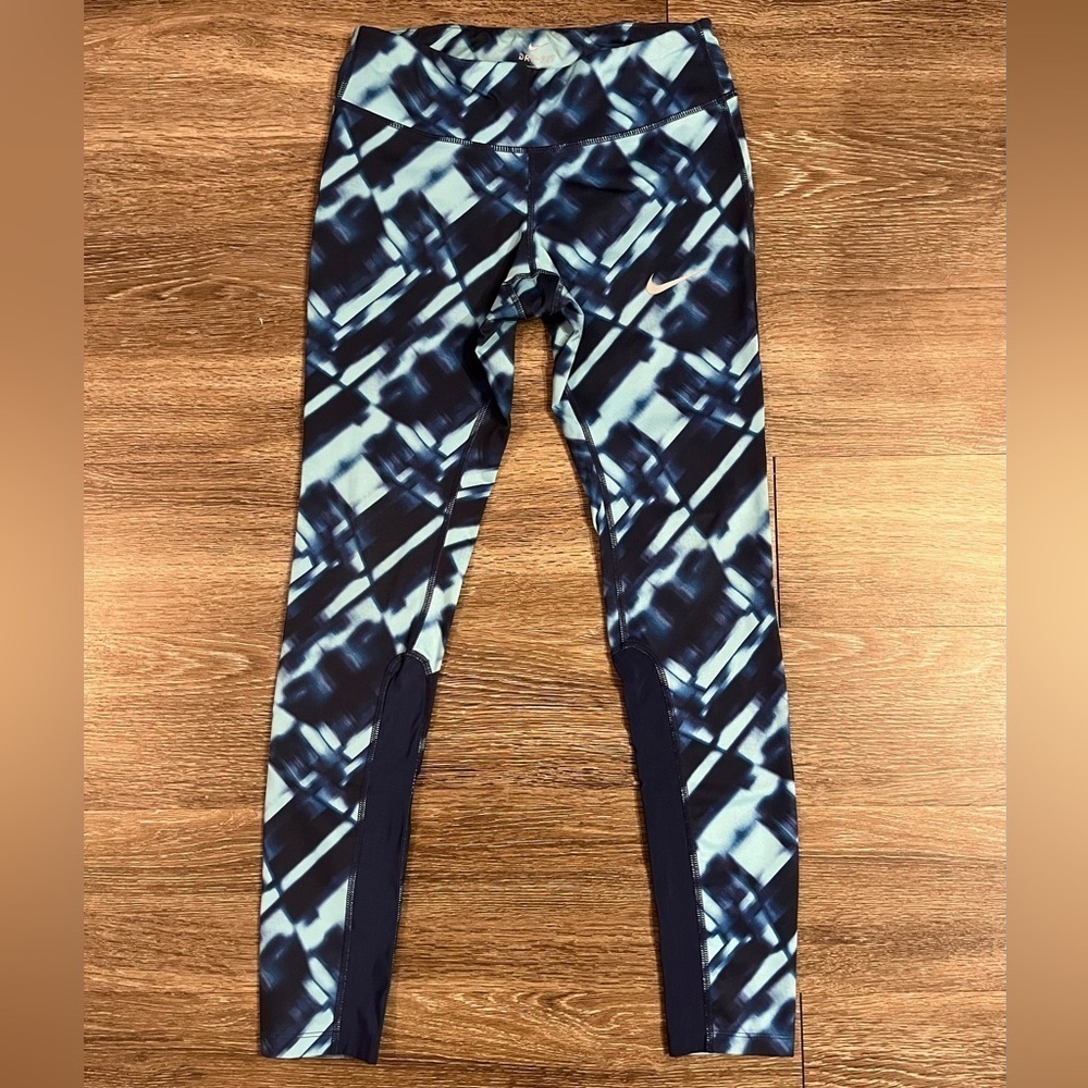 Nike Dri-Fit Power Epic Run Printed Mesh Panels Running Leggings Size Small - Picture 7 of 8